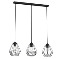 Lampy sufitowe - Czarna lampa wisząca z trzema źródłami światła LX 0605 z serii BERGEN - miniaturka - grafika 1