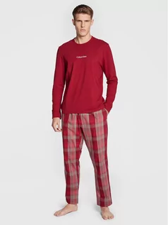 Piżamy męskie - Piżama 000NM2184E Czerwony Regular Fit - Calvin Klein Underwear - grafika 1