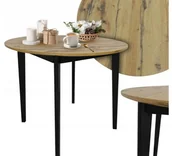 Stoły - Stół okrągły EMMA PLUS 90 cm dąb D17 do jadalni, kuchni, salonu - miniaturka - grafika 1