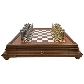 Gry planszowe - Ekskluzywne szachy włoskie Italfama Cesare 60x60 cm drewno i metalowe figury - miniaturka - grafika 1