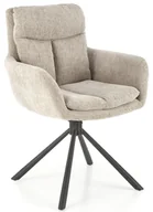 Krzesła - Beżowe Krzesło Z Funkcją Obracania O 180 Stopni T5-P47 - miniaturka - grafika 1