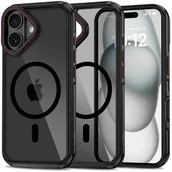 Etui i futerały do telefonów - Etui TECH-PROTECT MagHybrid MagSafe do Apple iPhone 16 Czarno-czerwony - miniaturka - grafika 1
