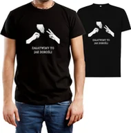 Koszulki męskie - T-SHIRT MĘSKI Z NADRUKIEM NA PREZENT ŚMIESZNA KOSZULKA CZARNA R-XS A309 - miniaturka - grafika 1