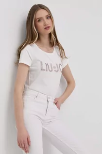 Koszulki i topy damskie - LIU JO t-shirt damski kolor biały - grafika 1