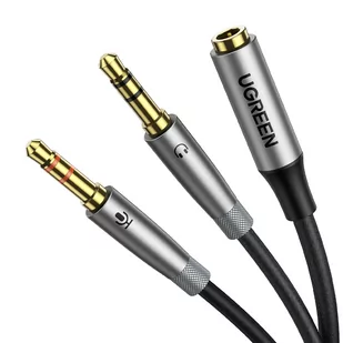 UGREEN Kabel AV192 Rozdzielacz audio AUX słuchawki + mikrofon do kabel mini jack 3.5mm szary 50255 - Kable - miniaturka - grafika 2