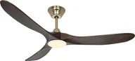 Wentylatory sufitowe - Energooszczędny wentylator sufitowy z oświetleniem LED i pilotem Eco Genuino-L mosiądz / orzech 152 cm - miniaturka - grafika 1