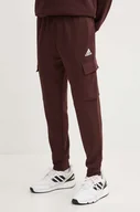 Spodnie męskie - adidas spodnie dresowe kolor brązowy gładkie IY9092 - miniaturka - grafika 1