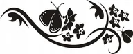 Naklejki na ścianę - Naklejka na ścianę motyle kwiaty dekor Ornament 9, 100x40 cm - miniaturka - grafika 1