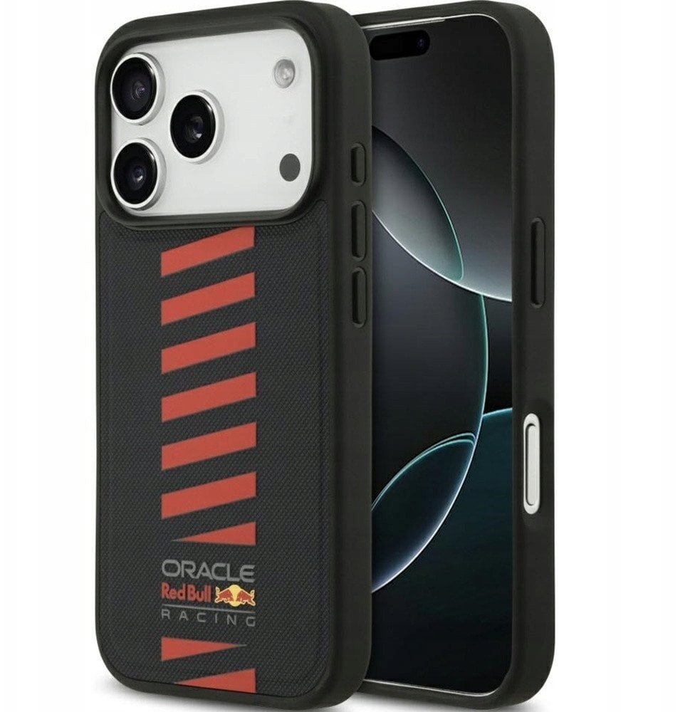 RED BULL futerał do IPHONE 17 Pro kompatybilny z MagSafe RBHMP17L24PUDSRV Meshed PU W/ Powerbar navy