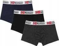 Majtki męskie - Męskie bokserki Geographical Norway 3-pak GN-06 szary/czarny/granat XXL - miniaturka - grafika 1