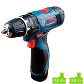 Wiertarko-wkrętarki akumulatorowe - Bosch GSB 120-LI Akumulatorowa wiertarko-wkrętarka udarowa 2x 12V 2.0Ah | 06019G8100 - miniaturka - grafika 1