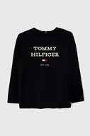 Bluzki dla chłopców - Tommy Hilfiger longsleeve bawełniany dziecięcy kolor granatowy z nadrukiem - miniaturka - grafika 1