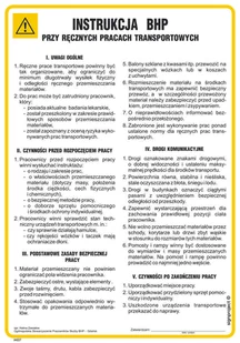 IAE27 INSTRUKCJA BHP PRZY RĘCZNYCH PRACACH TRANSPORTOWYCH, FN - FOLIA SAMOPRZYLEPNA; (245X350MM) - Instrukcje stanowiskowe BHP - miniaturka - grafika 1