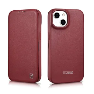 iCarer CE Premium Leather Folio Case skórzane etui iPhone 14 z klapką magnetyczne MagSafe czerwony (WMI14220713-RD) - Etui i futerały do telefonów - miniaturka - grafika 28