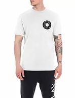 Koszulki męskie - Replay T-shirt męski z krótkim rękawem z nadrukiem, 001 White, L - miniaturka - grafika 1
