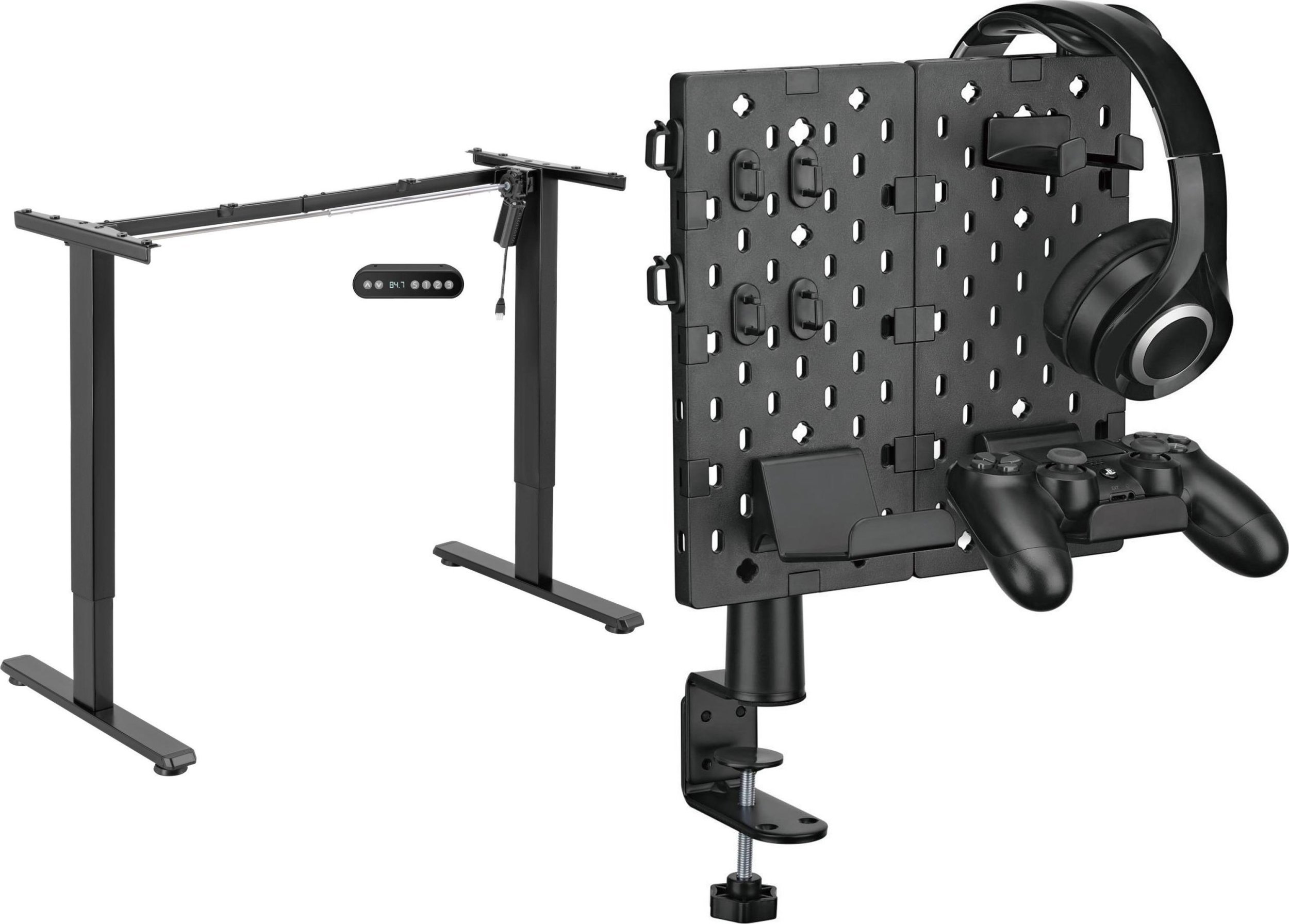 Mozos Stelaż do biurka czarny z elektryczną regulacją wysokości EDF-PRO-BK + OA1 TABLICA PERFOROWANA