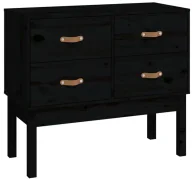 Komody - Czarna sosnowa komoda z szufladami S8-N97 - miniaturka - grafika 1