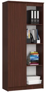 REGAŁ BIUROWY R 80 cm CLP 1 DRZWI 4 PÓŁKI WENGE - Regały biurowe - miniaturka - grafika 3