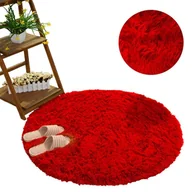 Dywany - Strado Dywan okrągły Shaggy Strado 200x200 BloodyRed (Jasny Czerwony) DNDRS200200.RED - miniaturka - grafika 1
