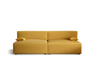 Sofa rozkładana Alvito X2, kolor: miodowy żółty. Materiał: sztruks. A: szer: 272 cm, wys: 85 cm, dł: 94 cm, , sofa z funkcją spania, sofa rozkładana, sofa rozkładana, sofa rozkładana. - Sofy i kanapy - miniaturka - grafika 1