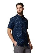 Koszule męskie - Columbia Koszula "Rapid Rivers Printed" w kolorze granatowym ze wzorem - miniaturka - grafika 1