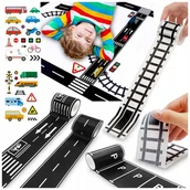 Samochody i pojazdy dla dzieci - Naklejki Tory Samochodowe Ulice Taśma Droga Dla Dzieci Autek Samoprzylepna - miniaturka - grafika 1