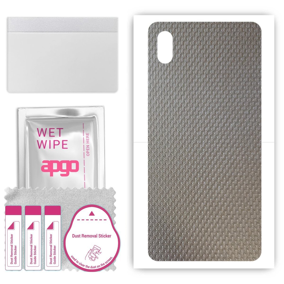 Folia naklejka skórka strukturalna na TYŁ do LG W10 Alpha - Aluminium krople - apgo SKINS