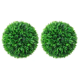 vidaXL Kule sztucznego bukszpanu, 2 szt., 38 cm 315474 - Sztuczne kwiaty - miniaturka - grafika 1