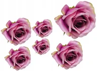 Sztuczne kwiaty - 6X SZTUCZNY KWIAT RÓŻA główka do wiązanki stroiki grób cmentarz WIEŃCE - miniaturka - grafika 1