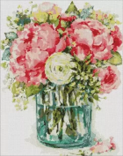 Diamentowa mozaika - Wykwintne piwonie 40x50cm - Ideyka - Malowanie po numerach - miniaturka - grafika 1