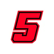 Akcesoria motocyklowe - 4R Quattroerre.it 13395 Racing Number 5 Moto GP, neonowa czerwień, 10 x 10 cm - miniaturka - grafika 1