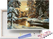 Malowanie po numerach - Malowanie po numerach Zimowy Pejzaż 40x50cm RAMA / beliart - miniaturka - grafika 1
