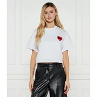 Koszulki i topy damskie - Karl Lagerfeld T-shirt HEARTS Cropped Fit - miniaturka - grafika 1