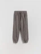 Spodnie i spodenki dla dziewczynek - Reserved - Spodnie dresowe z aplikacją - ciemnoszary - miniaturka - grafika 1