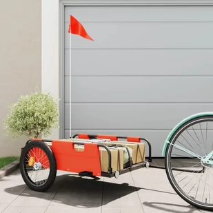 vidaXL Przyczepka rowerowa, pomarańczowa, tkanina Oxford i żelazo - Przyczepki rowerowe - miniaturka - grafika 1