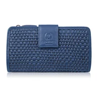 Portfele - Duży portfel damski skórzany handmade granatowy Paolo Peruzzi - miniaturka - grafika 1