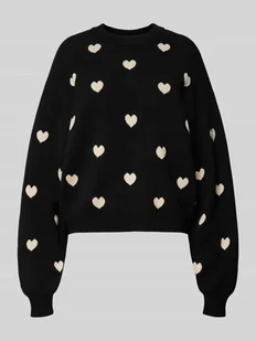 Sweter z dzianiny z bufiastymi rękawami model ‘CHARLOTT’ - Swetry damskie - miniaturka - grafika 1