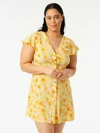 Sukienki - Rip Curl Sukienka "Summer Rain" w kolorze żółtym - miniaturka - grafika 1