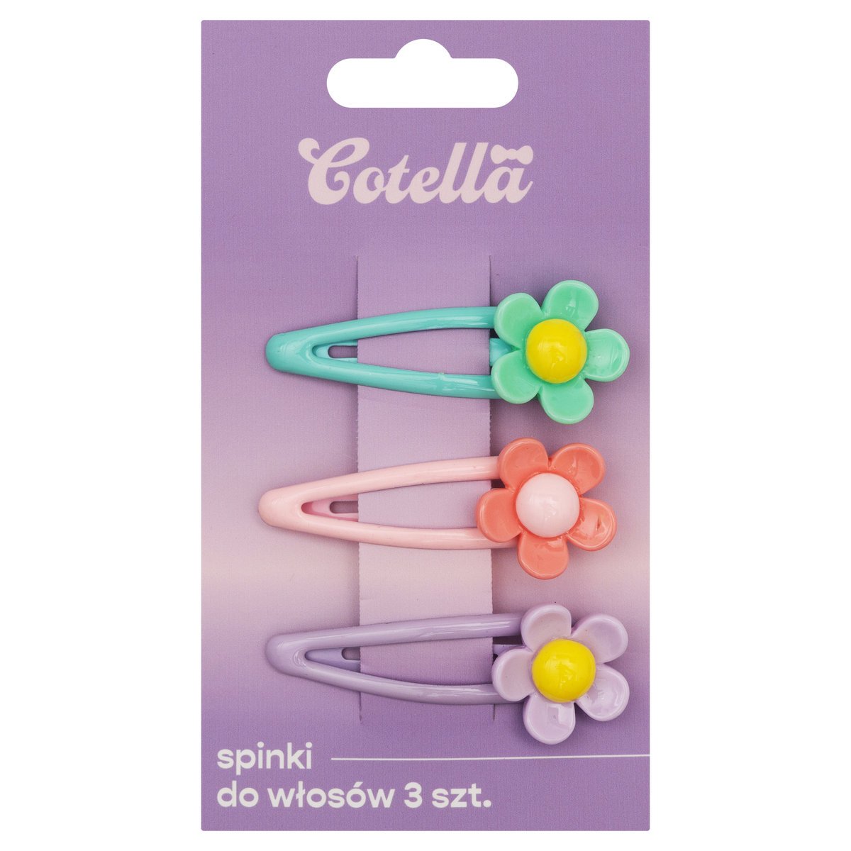 Spinki do włosów, Cotella, Pastel Garden, 3 szt.