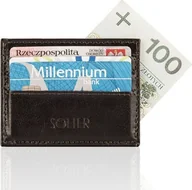 Portfele - Solier Skórzany portfel wizytownik męski SOLIER SUMMER - miniaturka - grafika 1