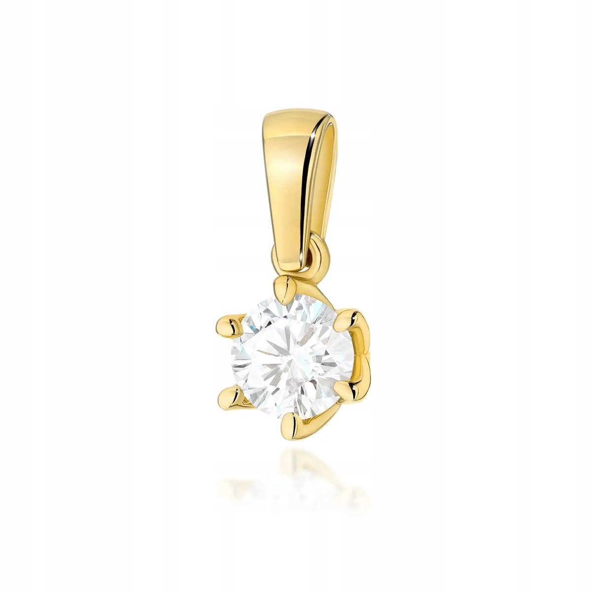 Zawieszka ze złota 585 z diamentem laboratoryjnym elegancka na prezent 14kt