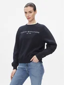 Bluzy damskie - Tommy Hilfiger Bluza Logo WW0WW39791 Niebieski Regular Fit - miniaturka - grafika 1