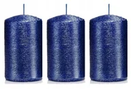 Świece - Świece ozdobne granatowe walec kokon 10/6 zestaw 3 - miniaturka - grafika 1