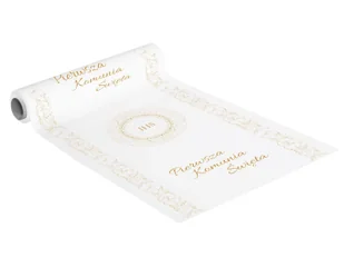 Dekoracja bieżnik na stół na Pierwszą Komunię Świętą - 41 cm x 5 m - 1 szt. - Dekoracje i nakrycia stołu na imprezę Dekoracja bieżnik na stół na Pierwszą Komunię Świętą - 41 cm x 5 m - 1 szt. - Dekoracje i nakrycia stołu na imprezę - miniaturka - grafika 1