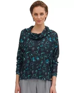 Swetry damskie - LARIME Damski sweter CYPR z nadrukiem w kolorze zielonym rozmiar L, Zielony nadruk, L - miniaturka - grafika 1