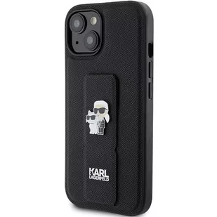 Etui Karl Lagerfeld KLHCP15MGSAKCPK iPhone 15 Plus czarny/black hardcase Gripstand Saffiano Etui Karl&Choupette Pins - Etui i futerały do telefonów - miniaturka - grafika 3
