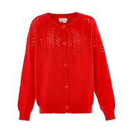 Swetry damskie - Jalene Damska modna kurtka kardigan z dzianiny poliestrowej czerwona rozmiar XL/XXL, czerwony, XL - miniaturka - grafika 1