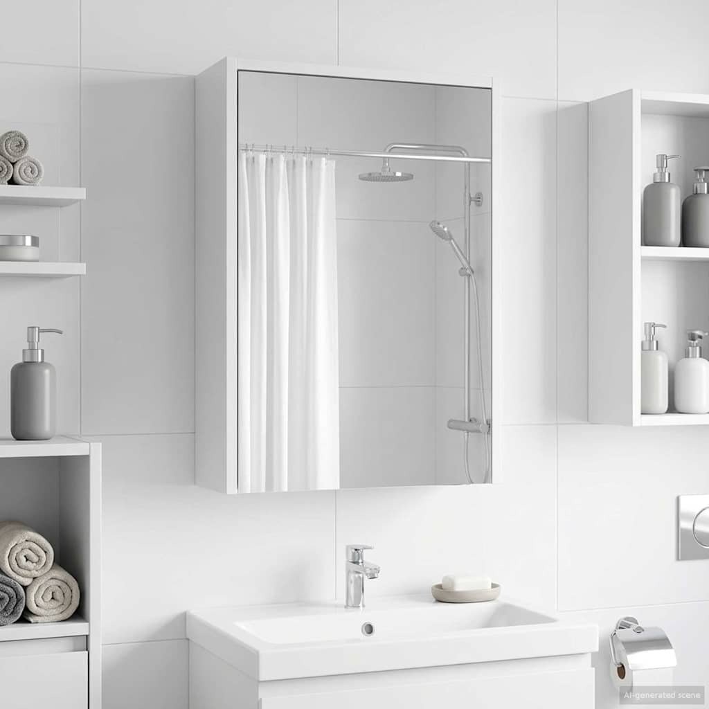 vidaXL vidaXL Szafka z lustrem do łazienki z półką Biały 43 x 16 x 62.5 cm
