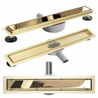 Odpływy liniowe - REA-G5693 Neo & Pure 500 N PRO Mirror L.Gold Odpływ liniowy + syfon + nóżki + mankiet uszczelniający - miniaturka - grafika 1