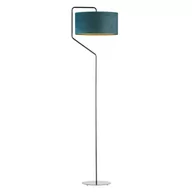 Lampy stojące - Srebrna lampa stojąca podłogowa do salonu, Lysne, Tesallia Velur, Zieleń butelkowa ze złotym wnętrzem - miniaturka - grafika 1